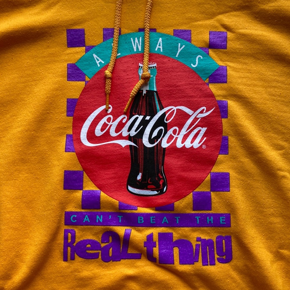 NEW Vintage Coca Cola Hoodie, Gold